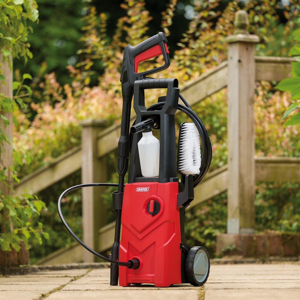 Draper 230V Pressure Washer, 1600W, 135Bar, Red - Image 7