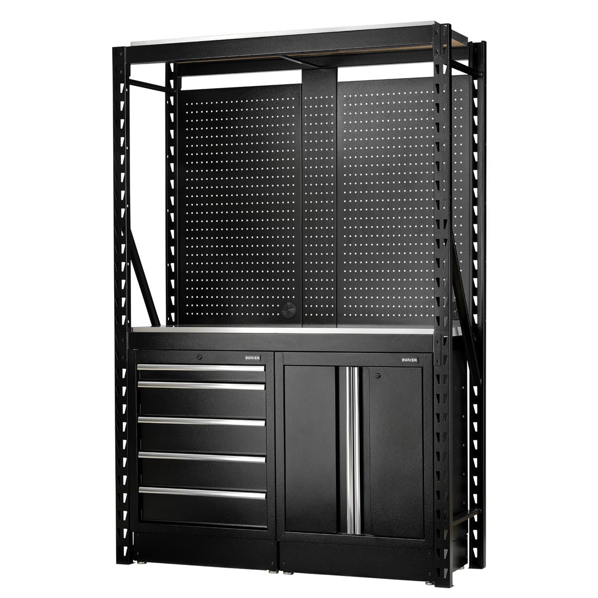 BUNKER 15 Piece Modular Storage Combo 2 Tier Racking 1500mm - Image 1