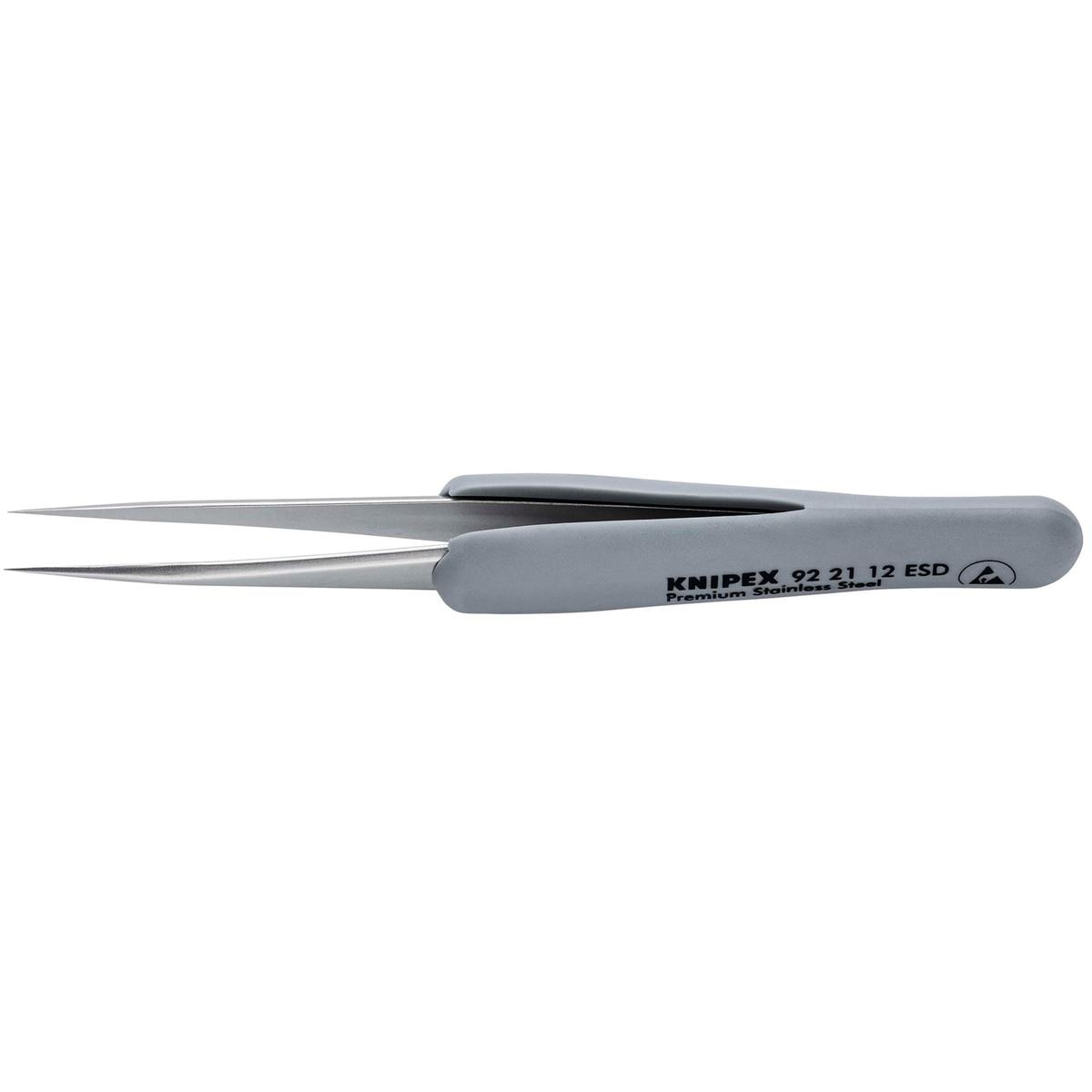 KNIPEX 92 21 12 ESD Precision Tweezers with rubber handles ESD, 112mm - Image 1