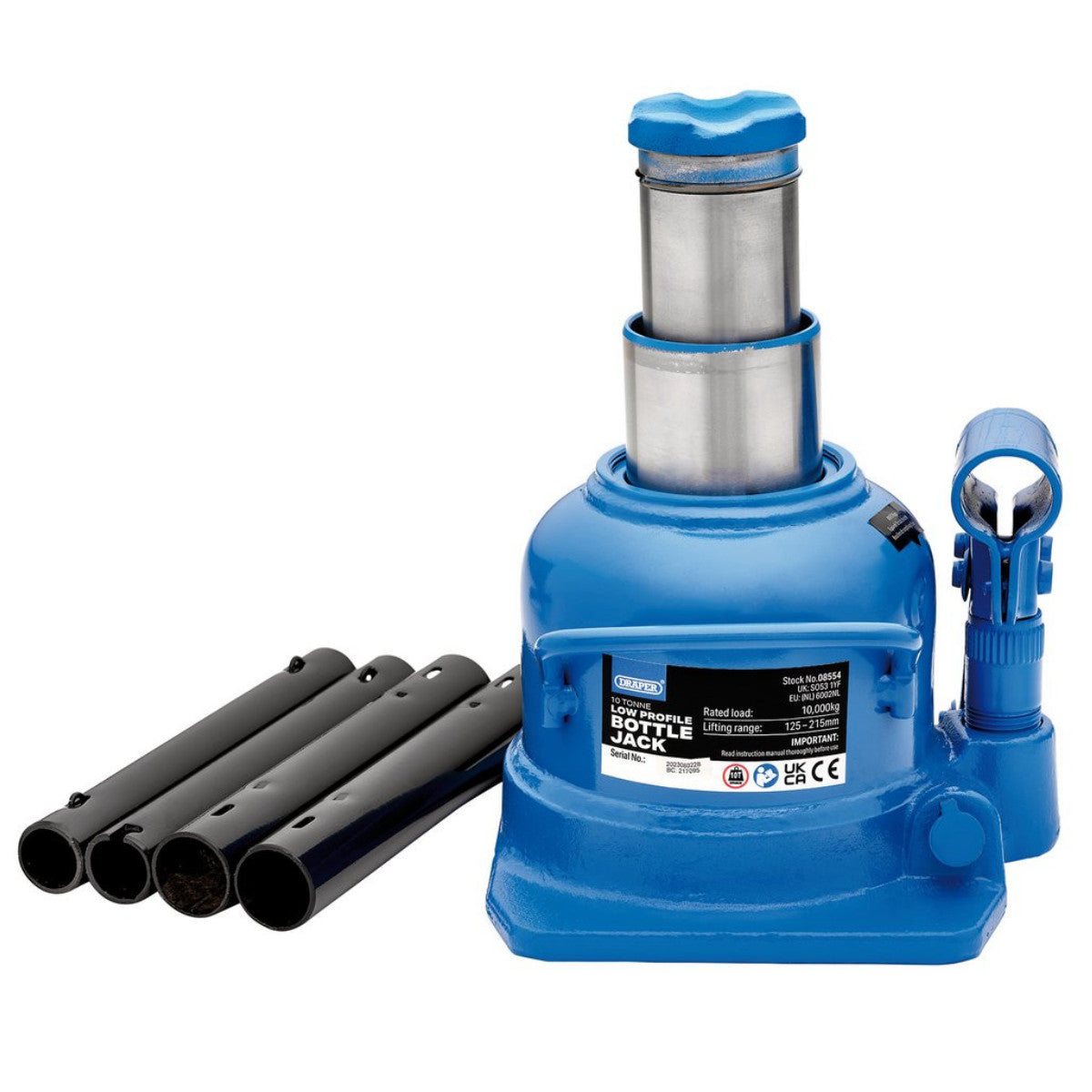 Draper Low Profile Bottle Jack, 10 Tonne 08554