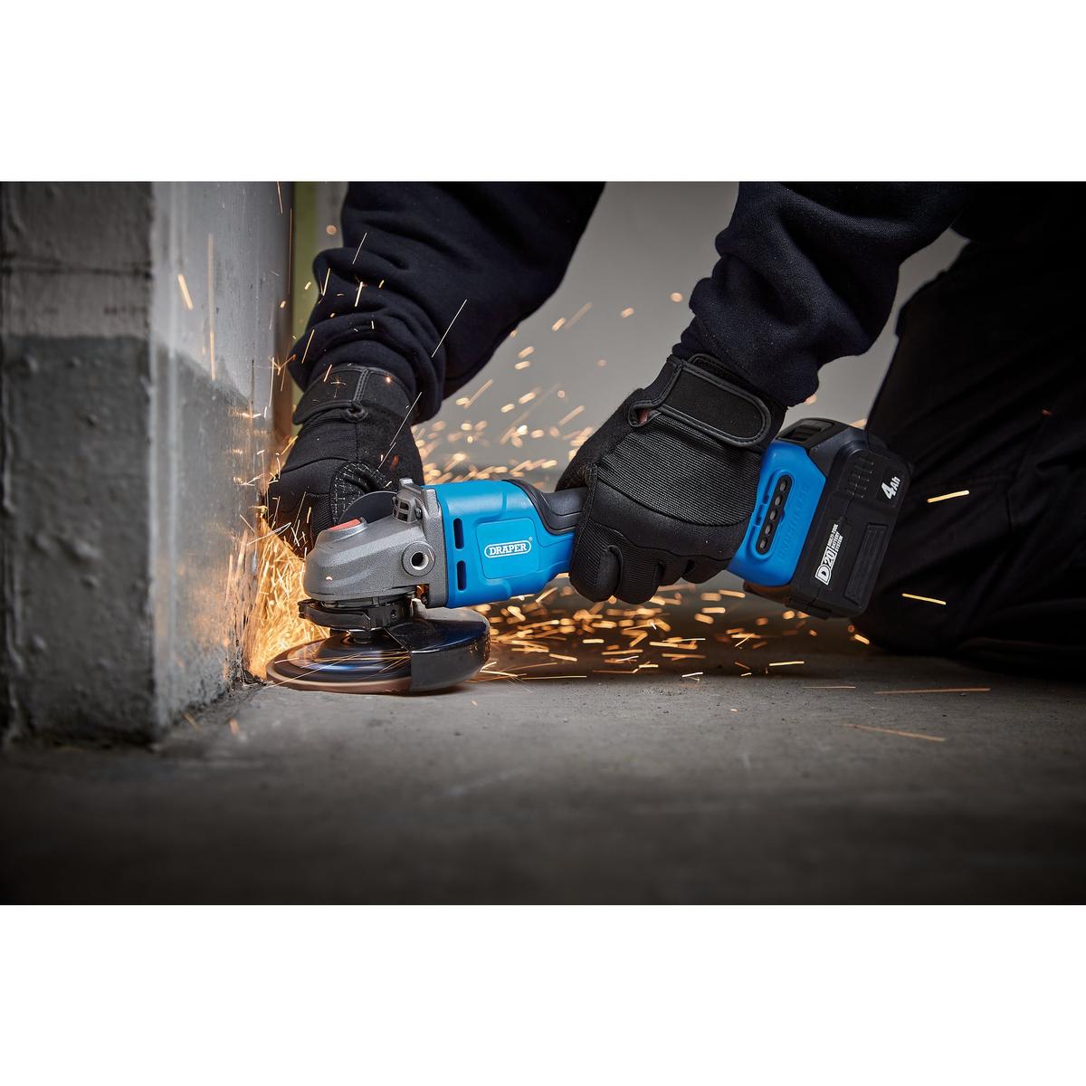 Draper D20 20V Brushless Angle Grinder, 115/125mm (Sold Bare) - Image 3