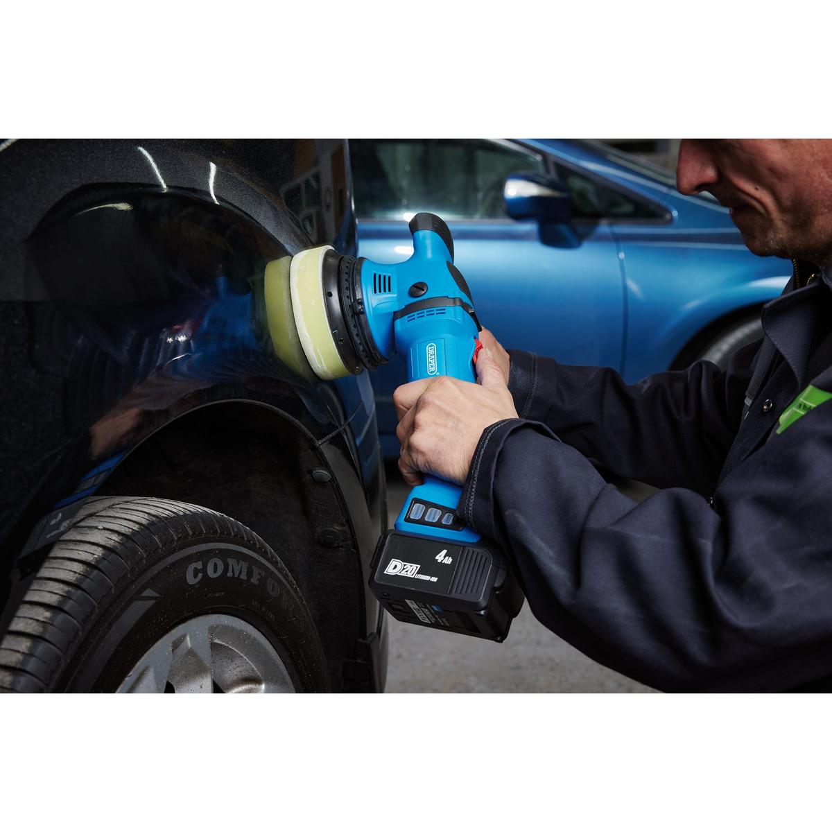Draper D20 20V Brushless Random Orbit Polisher, 125mm (Sold Bare) - Image 4