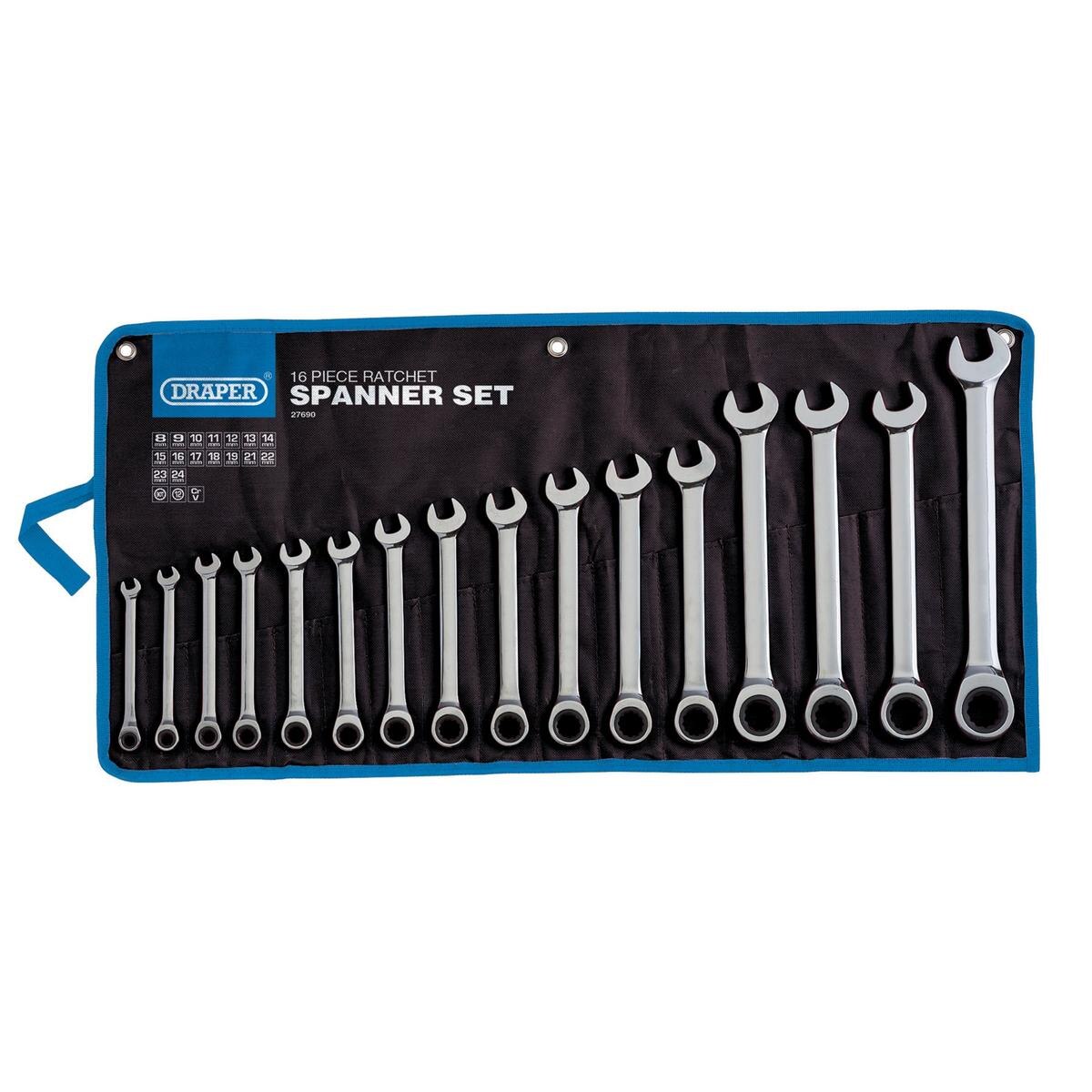 Draper HI-TORQ Metric Ratchet Combination Spanner Set (16 Piece) - Image 3