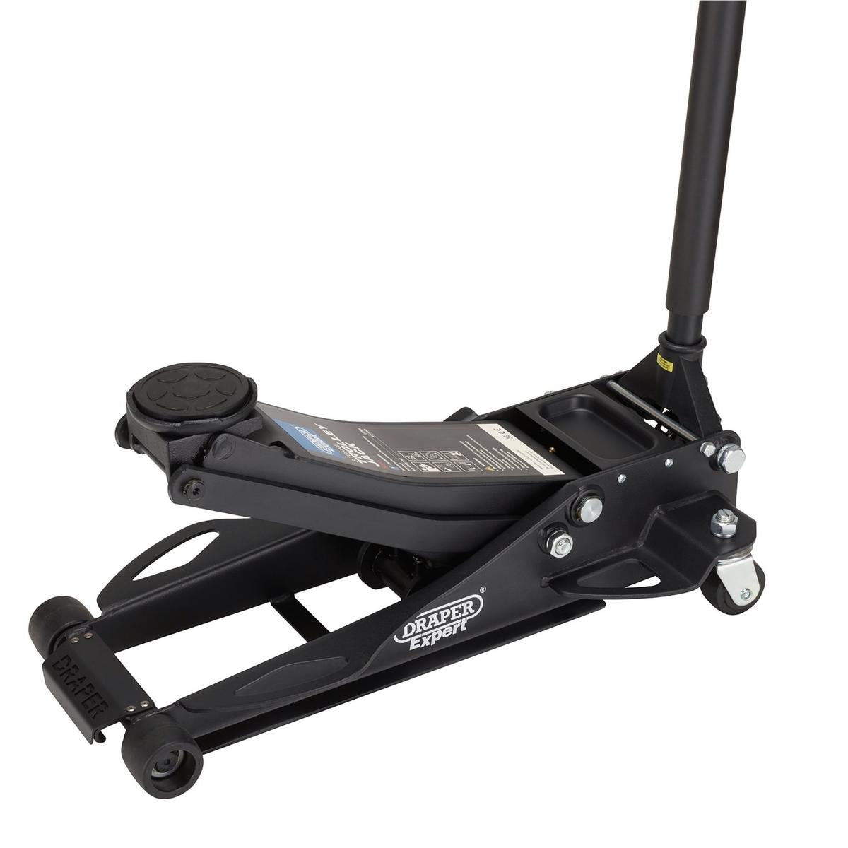 Draper Expert Professional Low Profile Fast Lift Garage Trolley Jack, 3 Tonne, Black - Image 1