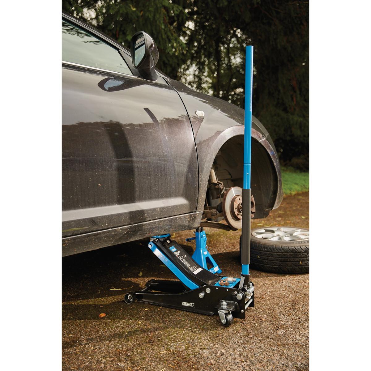 Draper Trolley Jack, 3 Tonne, Blue - Image 3