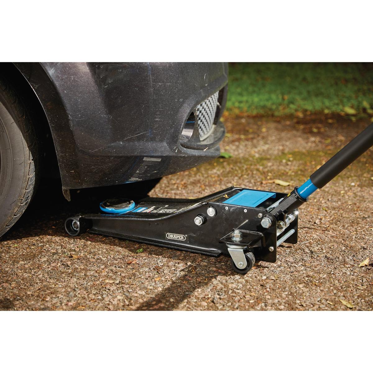 Draper Trolley Jack, 3 Tonne, Blue - Image 5