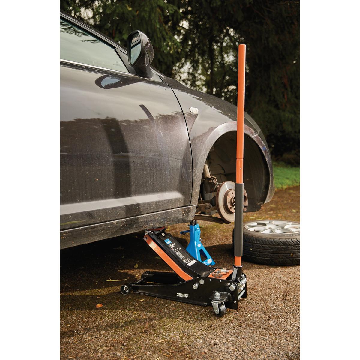 Draper Trolley Jack, 3 Tonne, Orange - Image 3