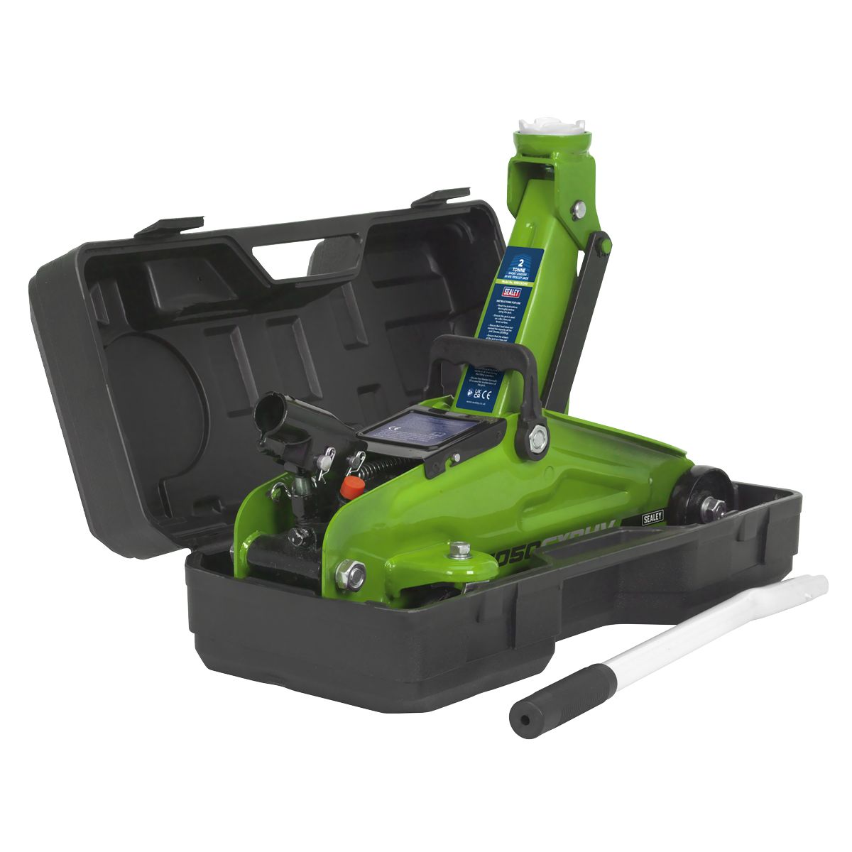 Sealey Short Chassis Trolley Jack with Storage Case 2 Tonne - Green - Image 3