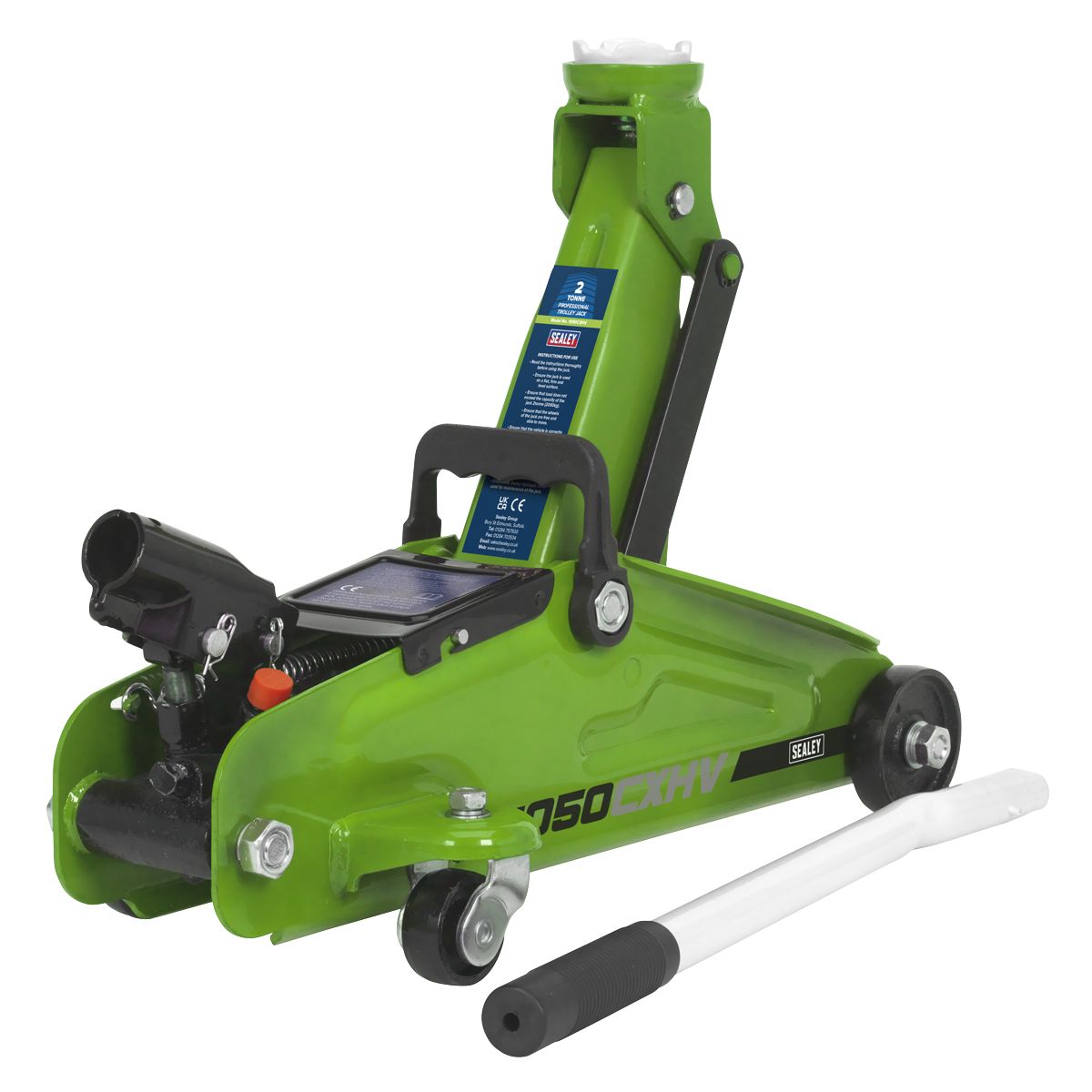 Sealey Short Chassis Trolley Jack 2 Tonne - Green - Image 1