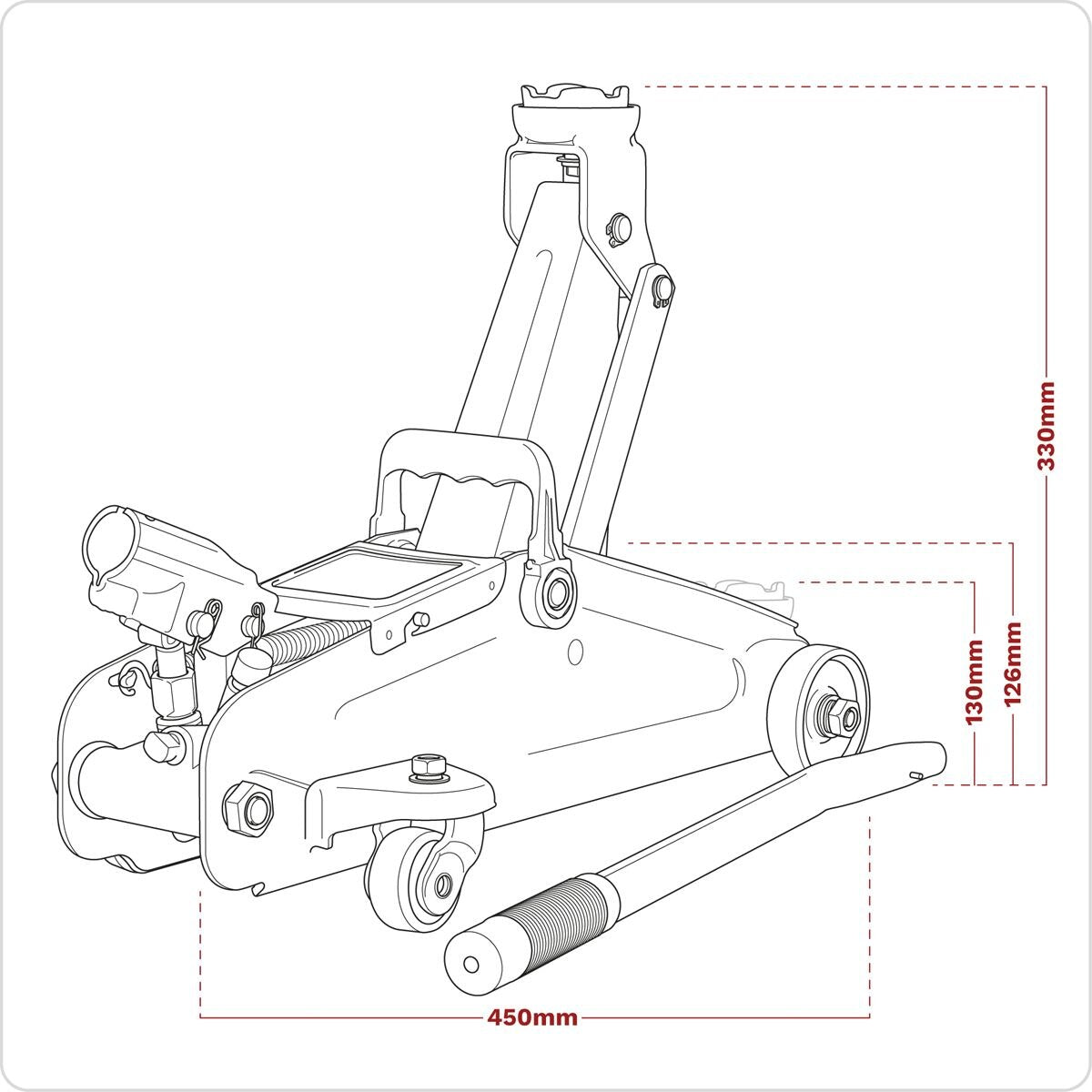 Sealey Short Chassis Trolley Jack 2 Tonne - Green - Image 7