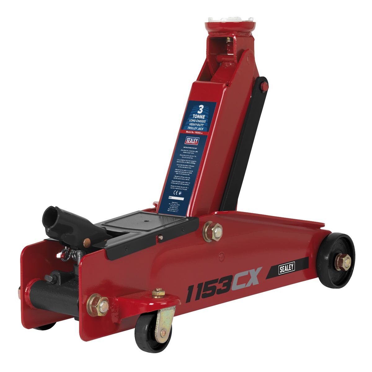 Sealey Long Reach Heavy-Duty Trolley Jack 3 Tonne - Image 3