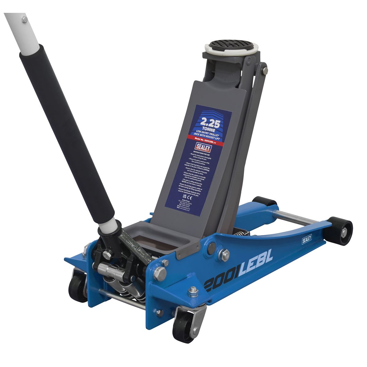 Sealey Low Profile Rocket Lift Trolley Jack 2.25 Tonne - Blue - Image 1