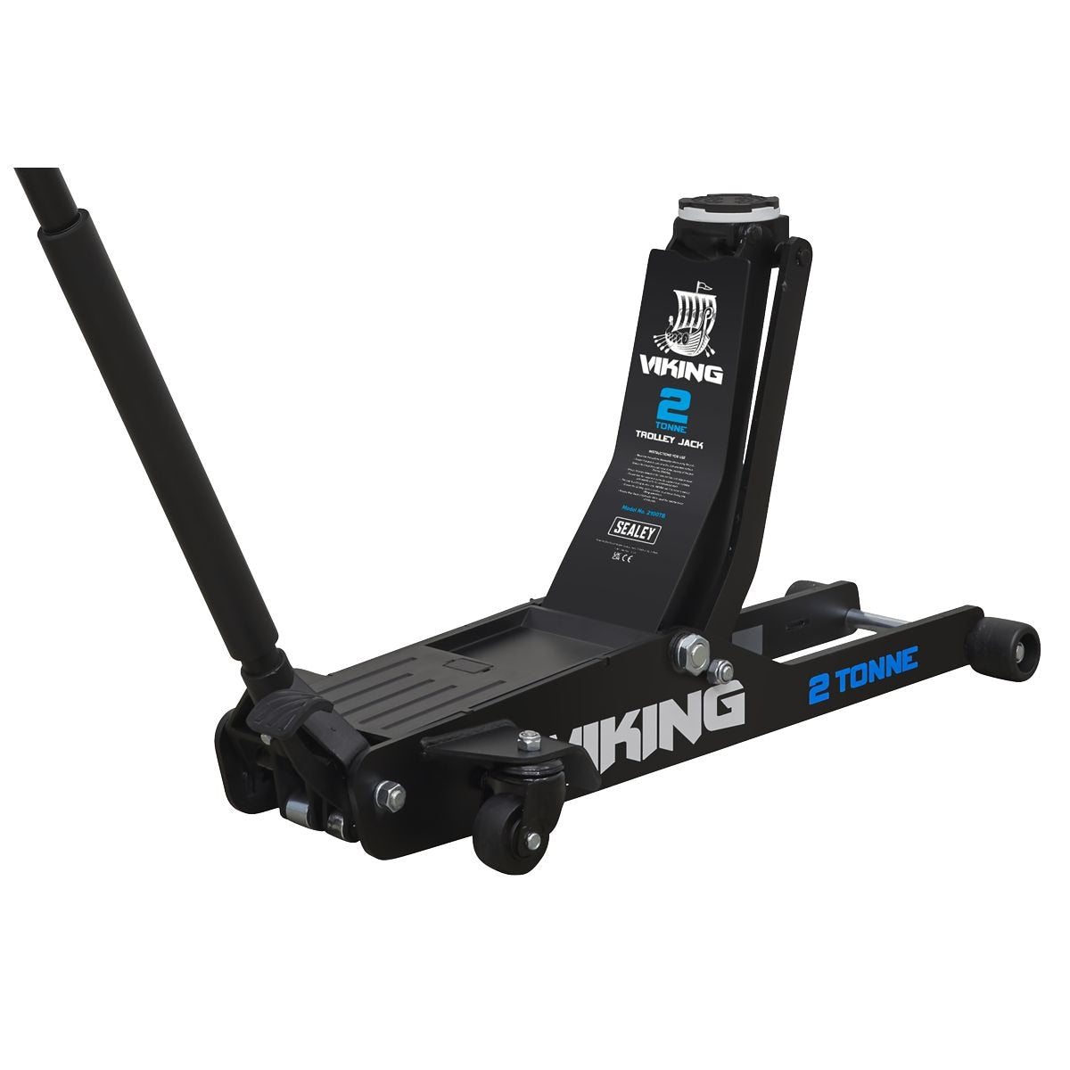 Sealey Viking Low Profile Professional Long Reach Trolley Jack with Rocket Lift 2 Tonne - Image 1