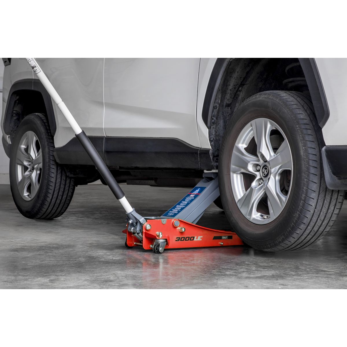 Sealey Low Profile Trolley Jack with Rocket Lift 3 Tonne - Red - Image 3