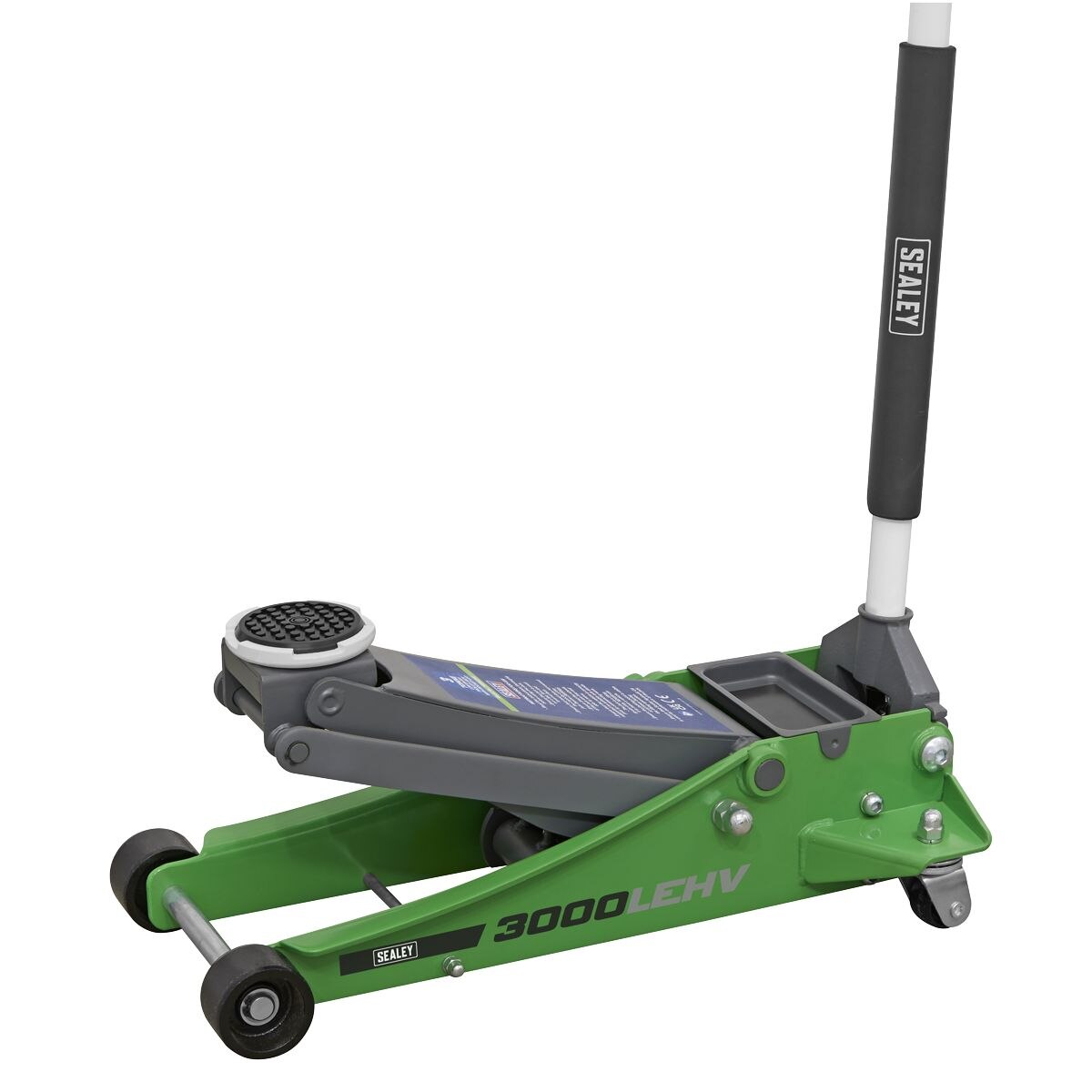 Sealey Low Profile Trolley Jack with Rocket Lift 3 Tonne - Green - Image 3