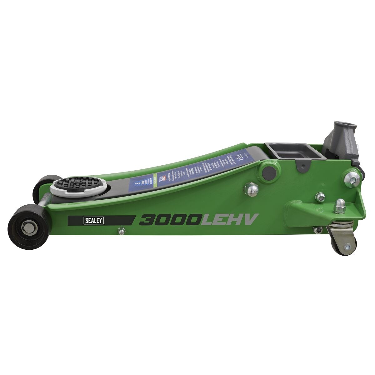 Sealey Low Profile Trolley Jack with Rocket Lift 3 Tonne - Green - Image 4