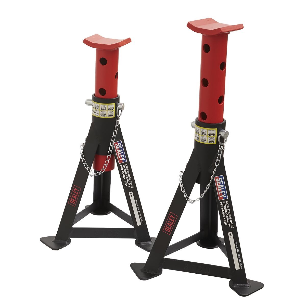 Sealey Standard Chassis Trolley Jack 3 Tonne with Axle Stands (Pair) 3 Tonne Capacity per Stand - Image 2