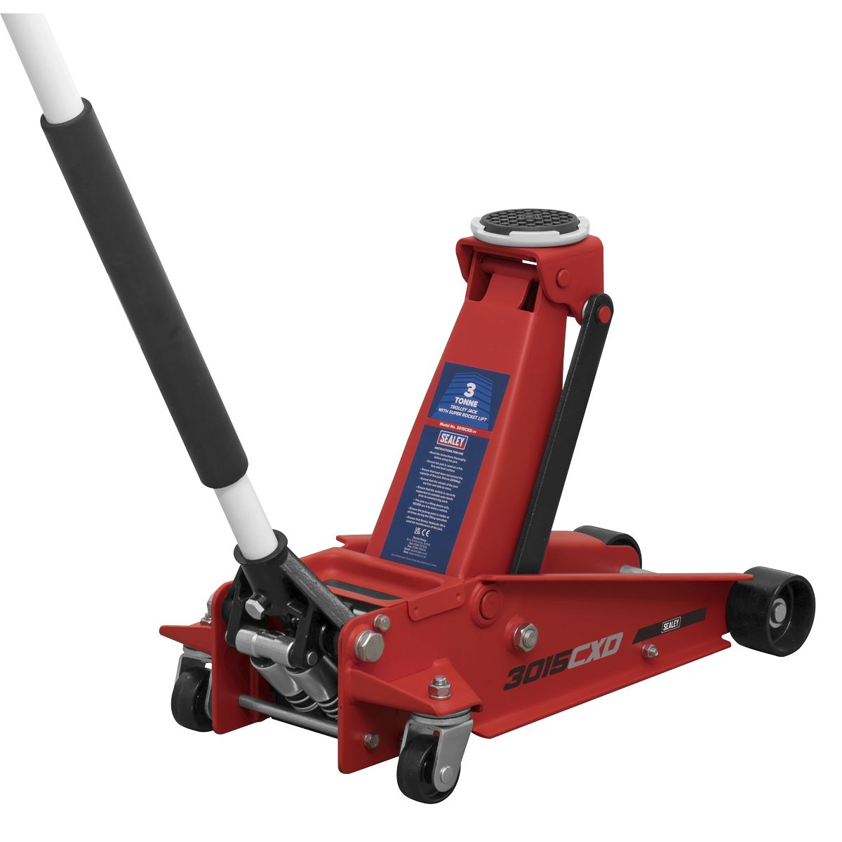 Sealey Trolley Jack with Super Rocket Lift 3 Tonne - Image 1