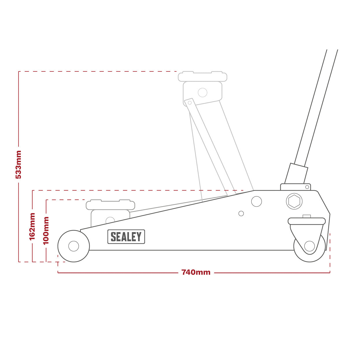 Premier Trolley Jack 3 Tonne & Axle Stands (Pair) 3 Tonne per Stand Combo 3040ABCOMBO