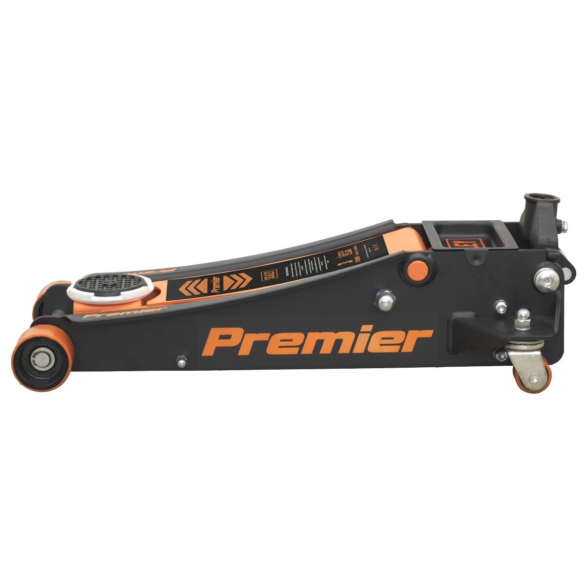 Sealey Premier Low Profile Trolley Jack with Rocket Lift 3 Tonne - Orange - Image 8