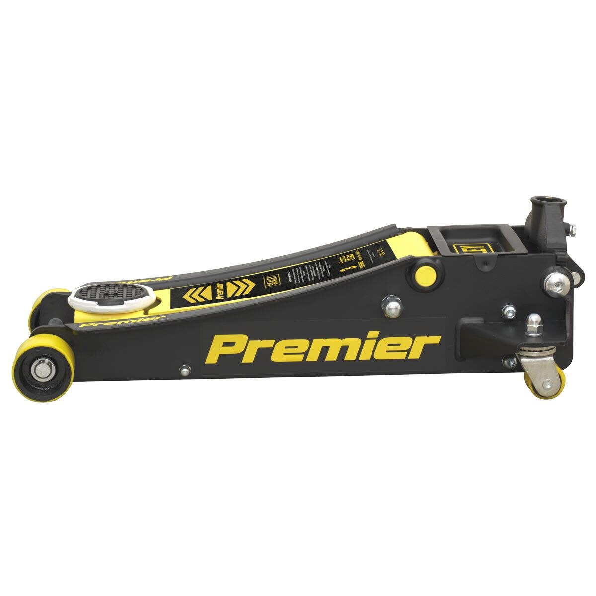 Sealey Premier Low Profile Trolley Jack with Rocket Lift 3 Tonne - Yellow - Image 4