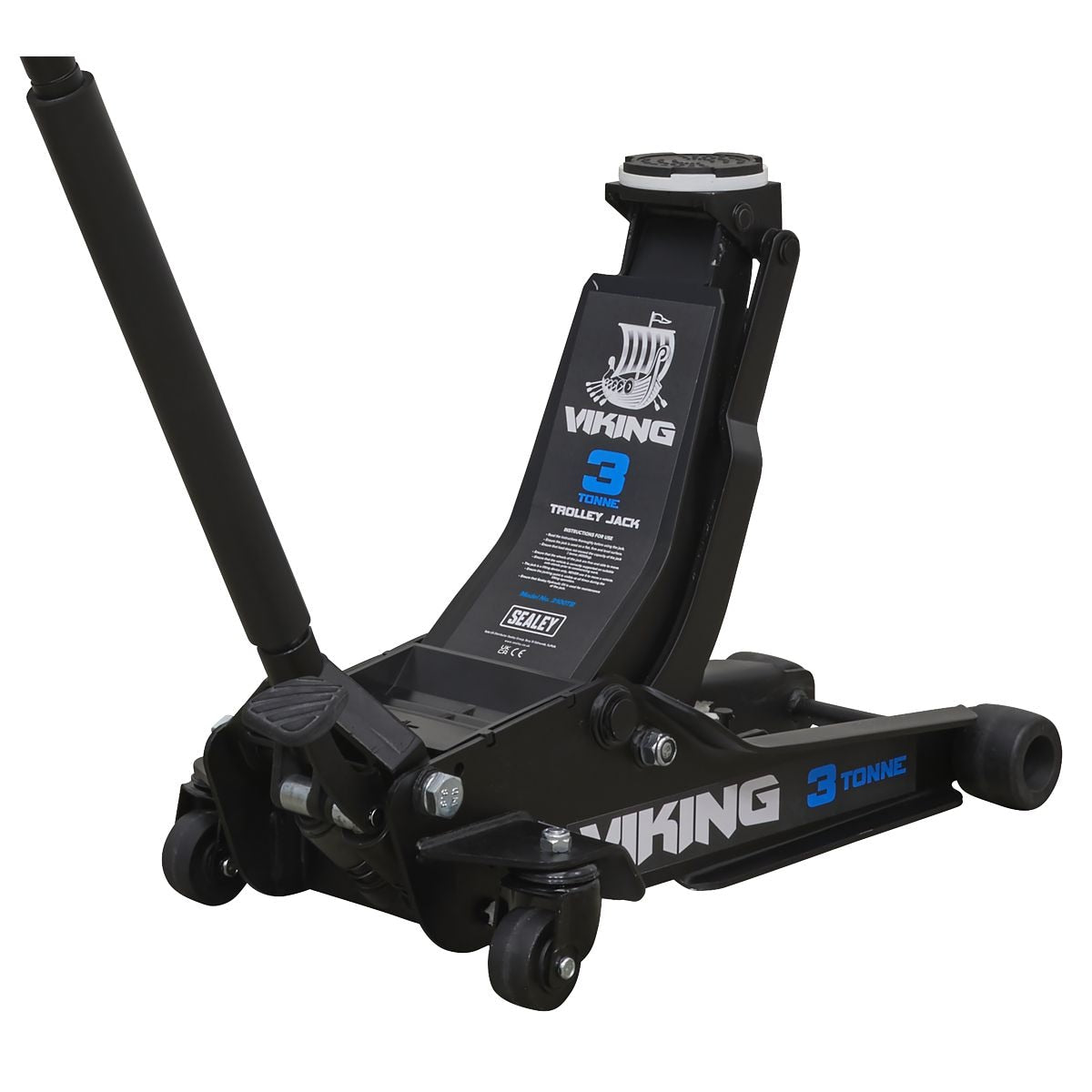 Sealey Viking Low Profile Professional Trolley Jack with Rocket Lift 3 Tonne - Image 1