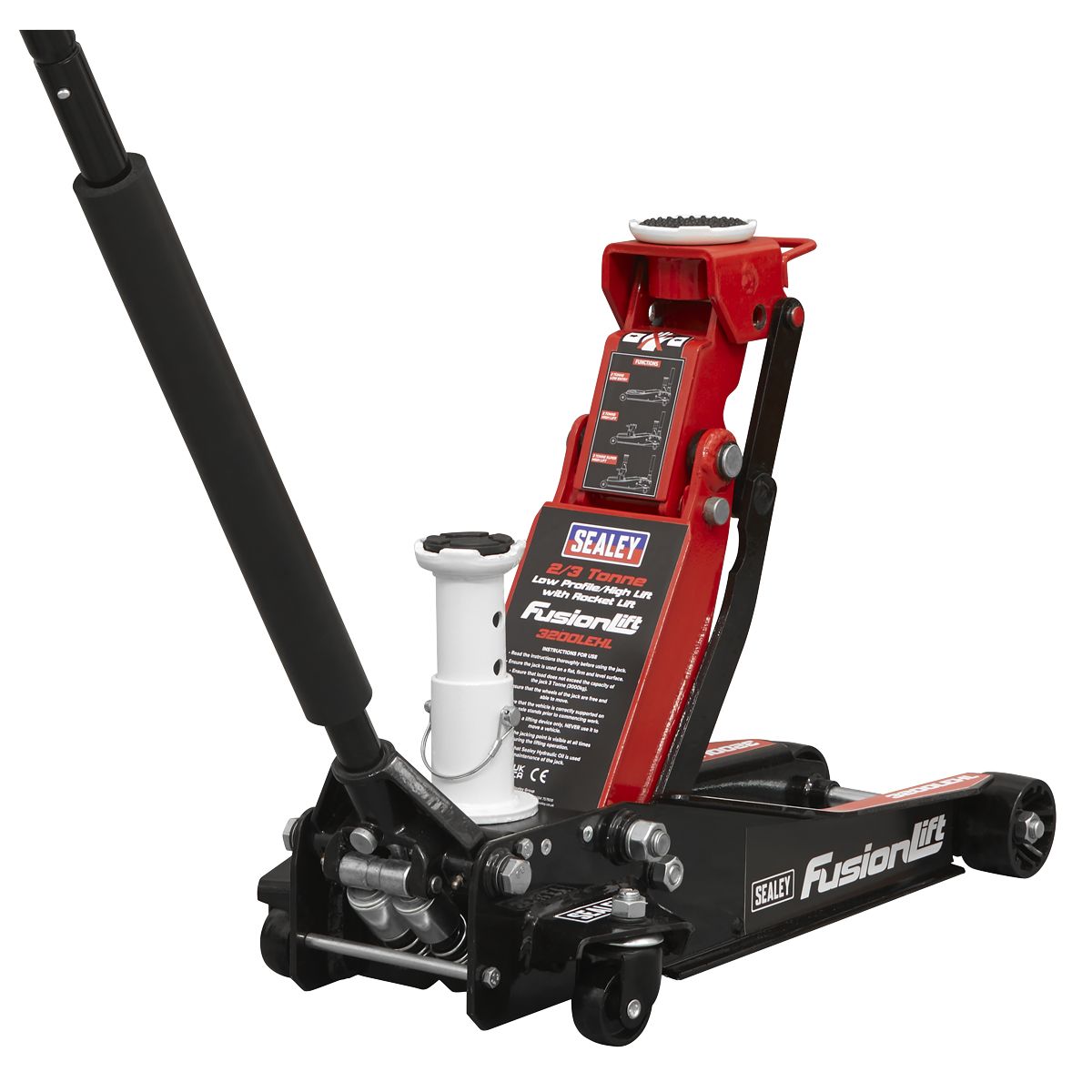 Sealey Low Profile High Lift Trolley Jack with Rocket Lift 2 & 3 Tonne - Image 1