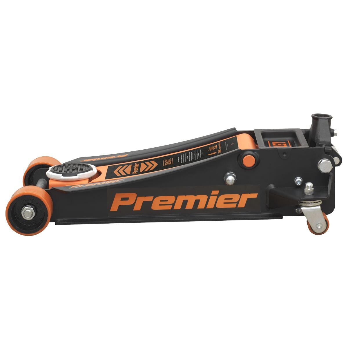 Sealey Premier Low Profile Trolley Jack with Rocket Lift 4 Tonne - Orange - Image 6