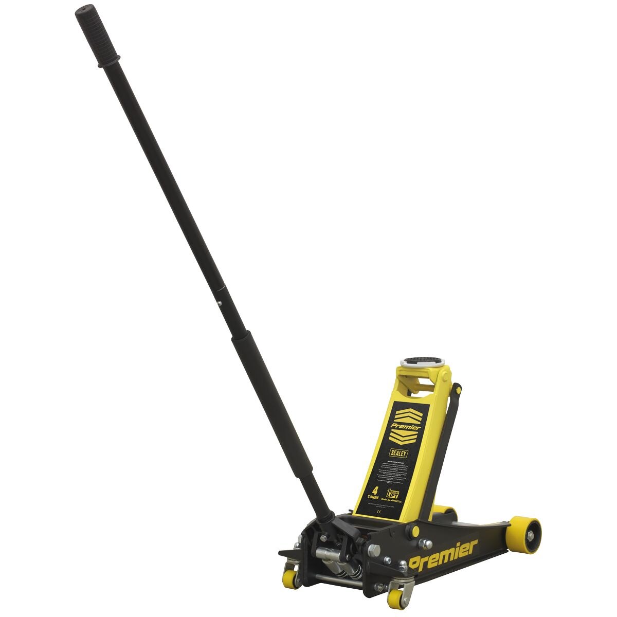 Sealey Premier Low Profile Trolley Jack with Rocket Lift 4 Tonne - Yellow - Image 8