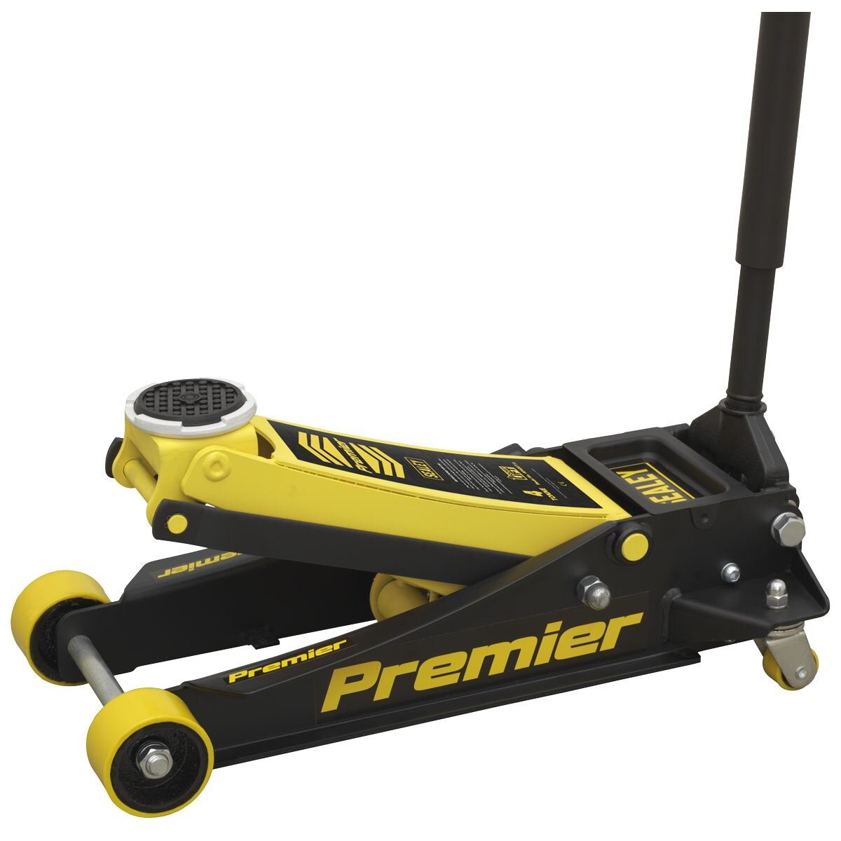 Sealey Premier Low Profile Trolley Jack with Rocket Lift 4 Tonne - Yellow - Image 9
