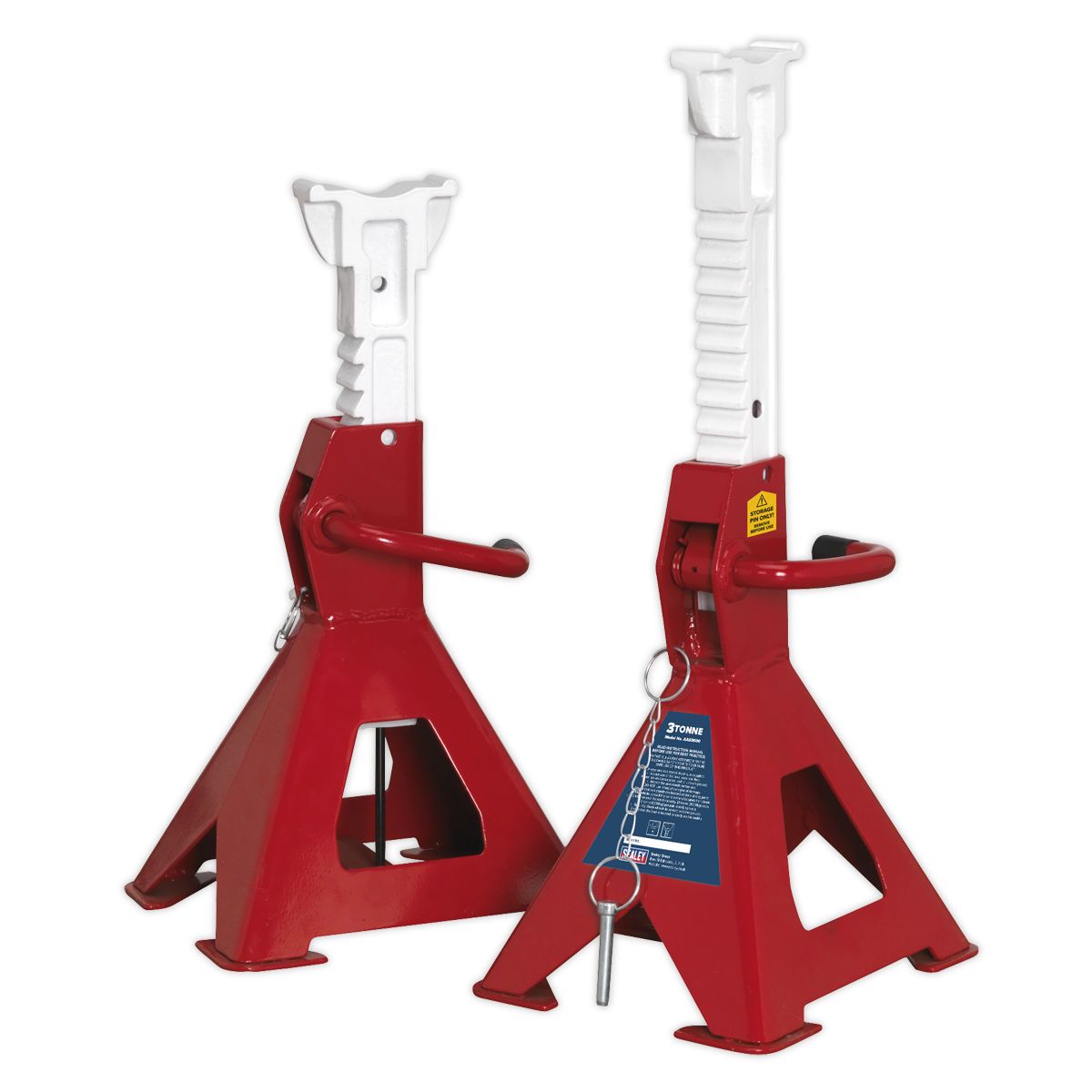 Sealey Auto Rise Ratchet Axle Stands (Pair) 3 Tonne Capacity per Stand - Image 1