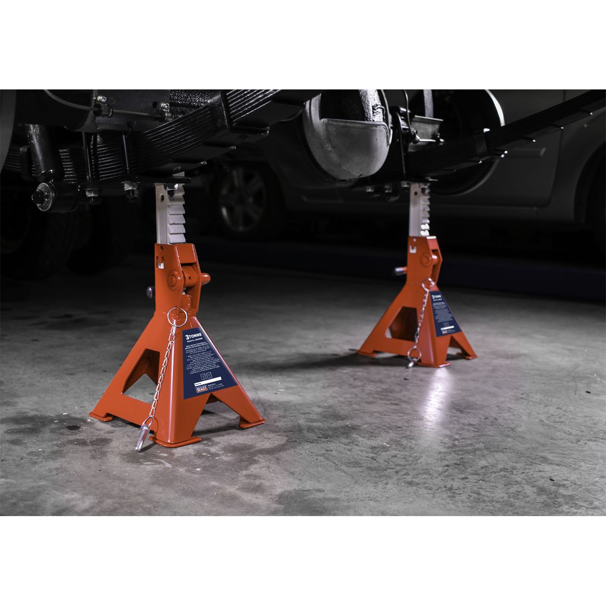 Sealey Auto Rise Ratchet Axle Stands (Pair) 3 Tonne Capacity per Stand - Image 3