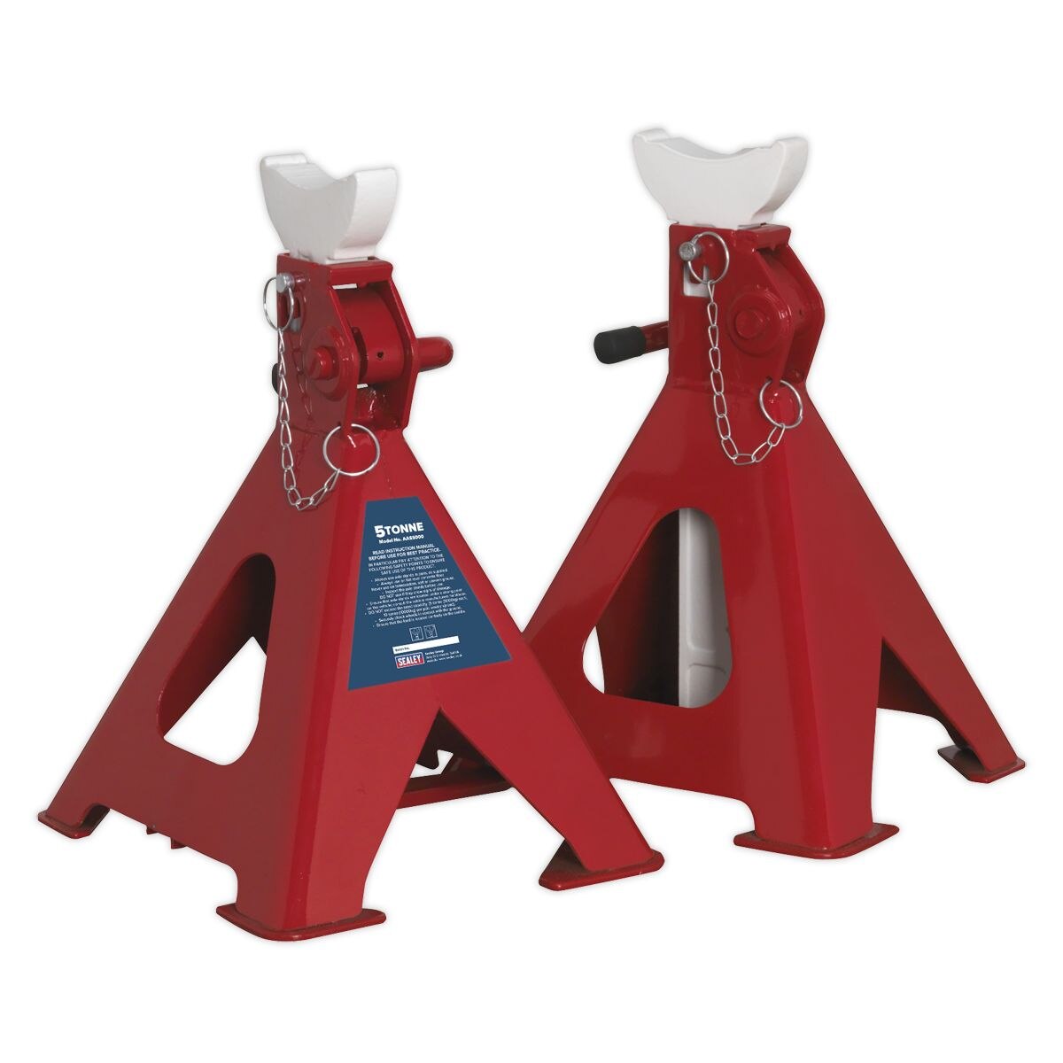 Sealey Auto Rise Ratchet Axle Stands (Pair) 5 Tonne Capacity per Stand - Image 2