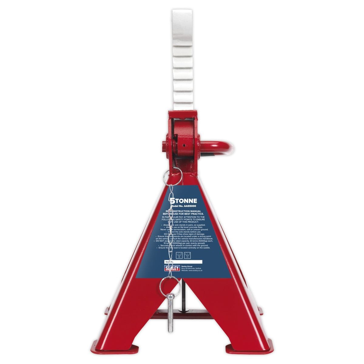 Sealey Auto Rise Ratchet Axle Stands (Pair) 5 Tonne Capacity per Stand - Image 4