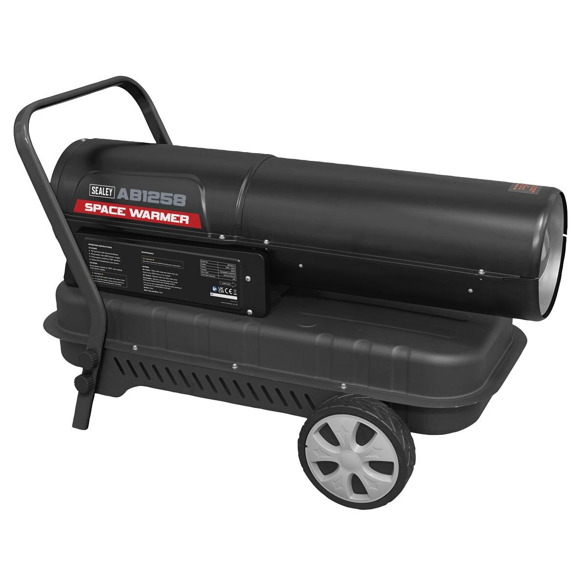 Sealey Space Warmer Kerosene/Diesel Heater with Wheels 135,000Btu/hr - Image 3