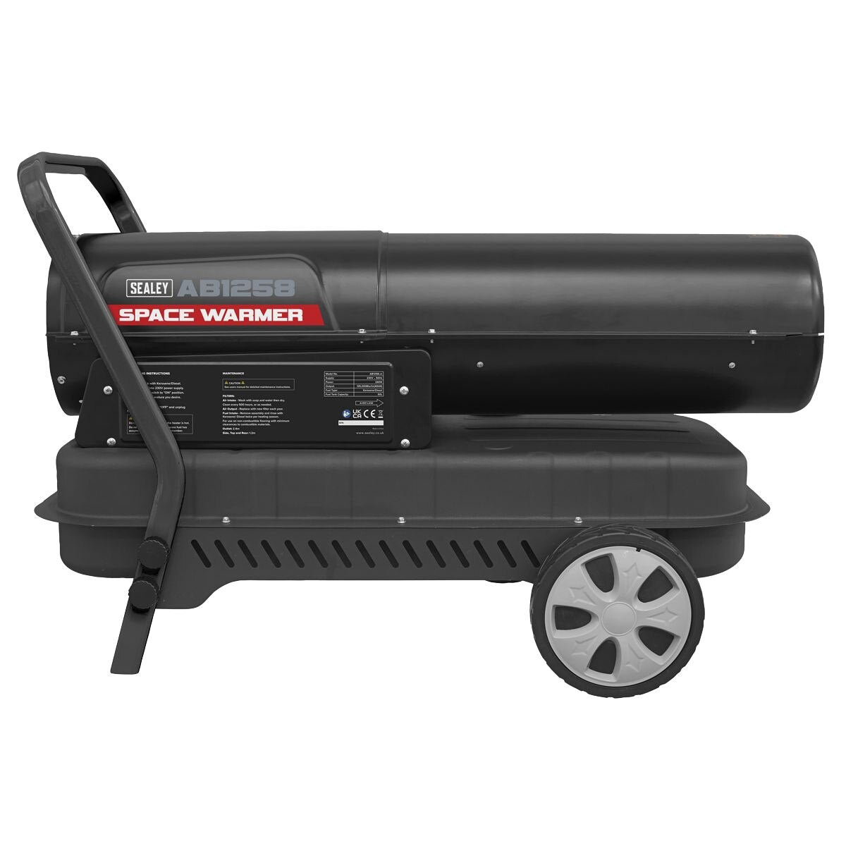 Sealey Space Warmer Kerosene/Diesel Heater with Wheels 135,000Btu/hr - Image 5