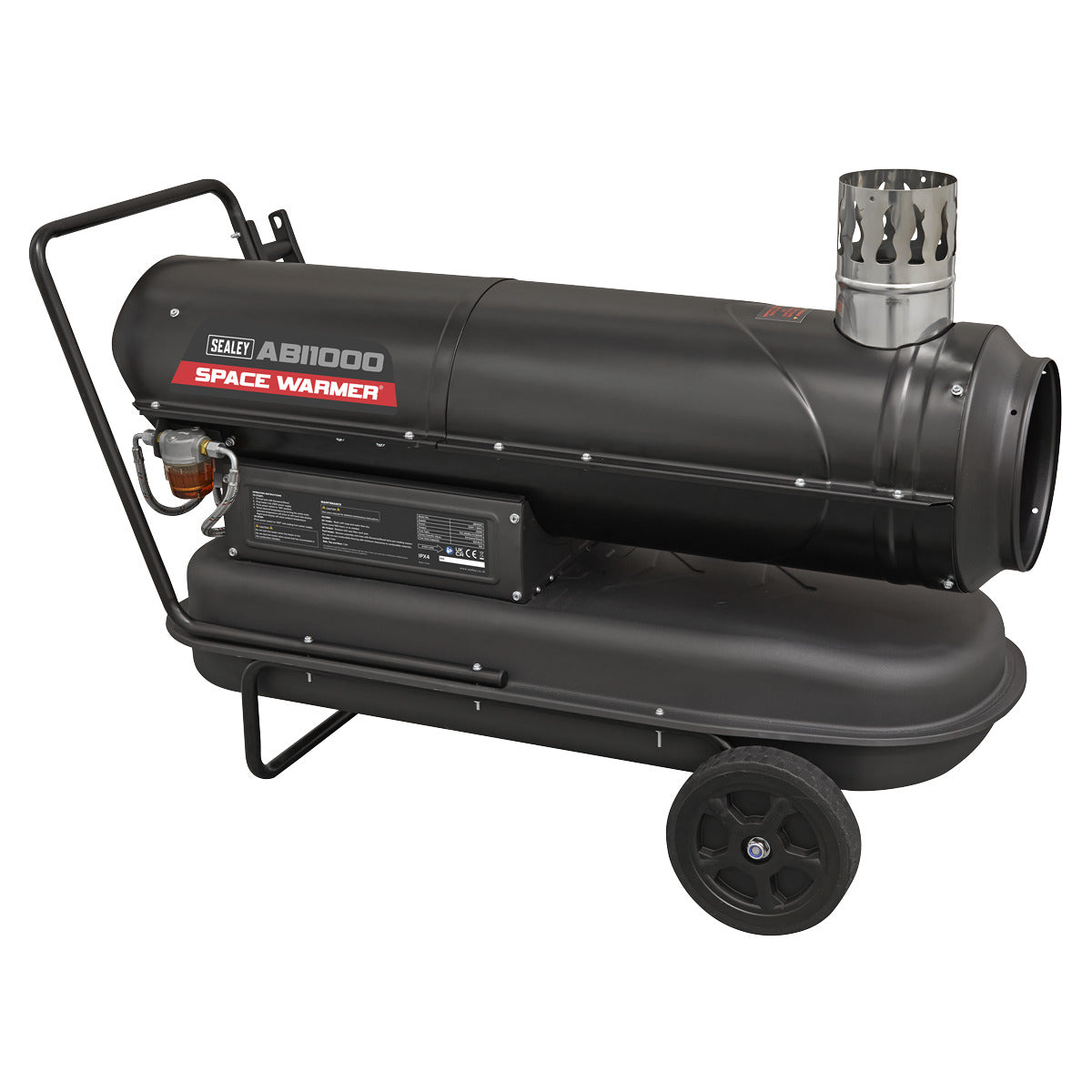Sealey Space Warmer Indirect Kerosene/Diesel Heater with Wheels 102,000Btu/hr ABI1000
