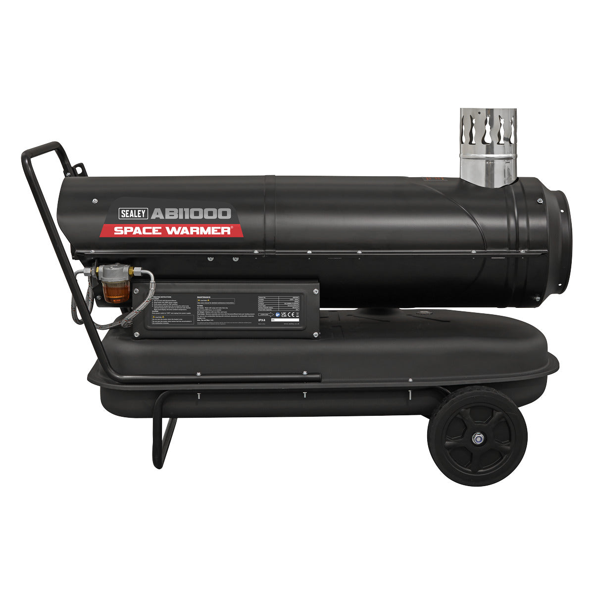Sealey Space Warmer Indirect Kerosene/Diesel Heater with Wheels 102,000Btu/hr ABI1000