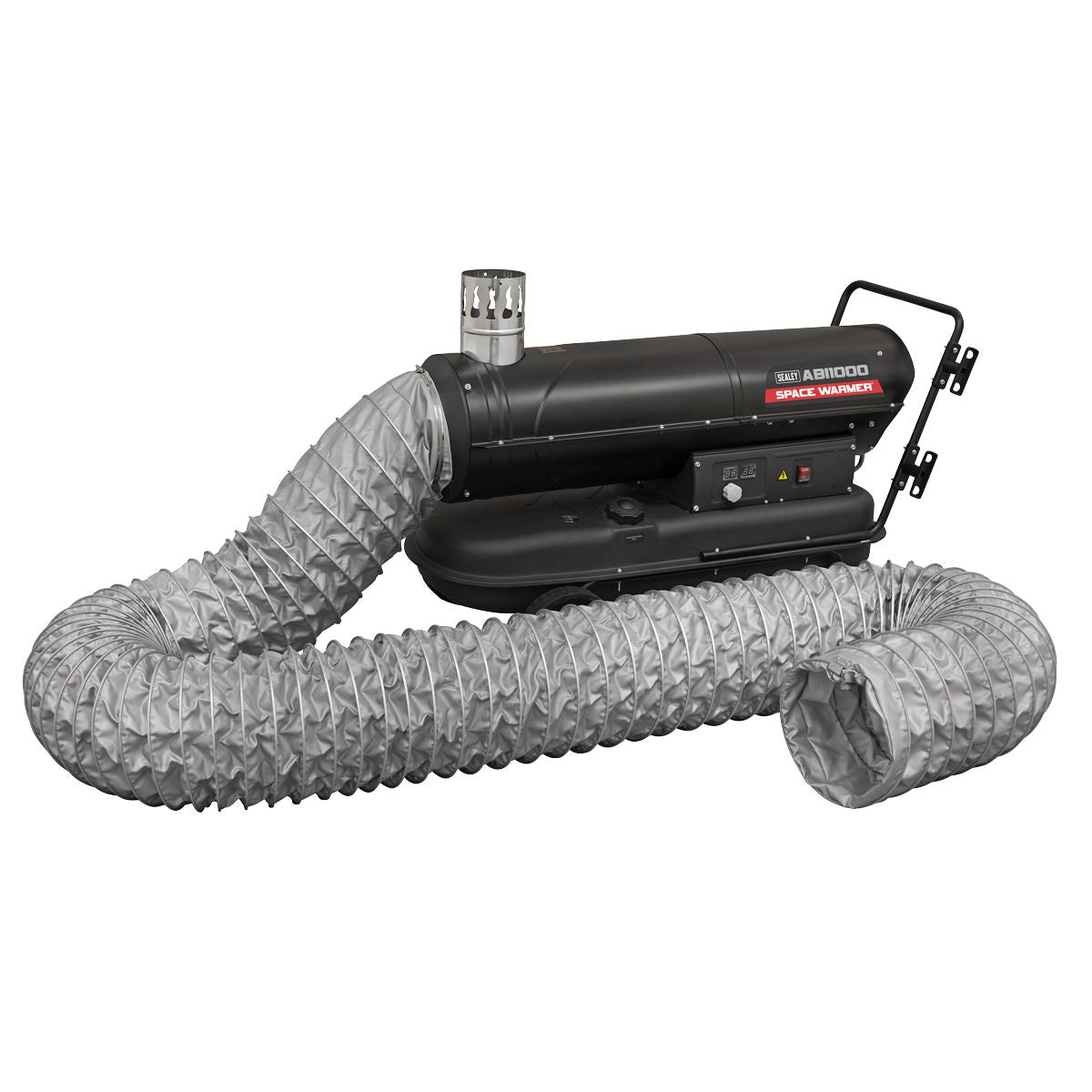 Sealey Space Warmer Indirect Kerosene/Diesel Heater 102,000Btu/hr with 5M Ducting - Image 1