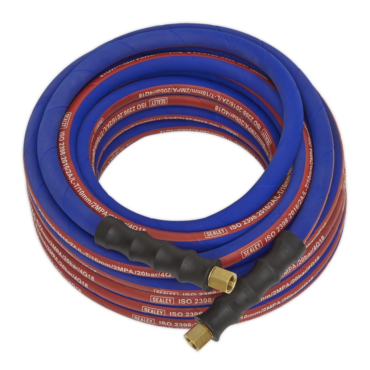 Sealey Extra-Heavy-Duty Air Hose with 1/4"BSP Unions 10m x 8mm - Image 1
