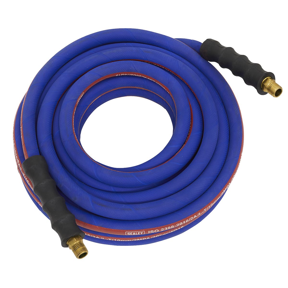 Sealey Extra-Heavy-Duty Air Hose with 1/2"BSP Unions 10m x 13mm - Image 1