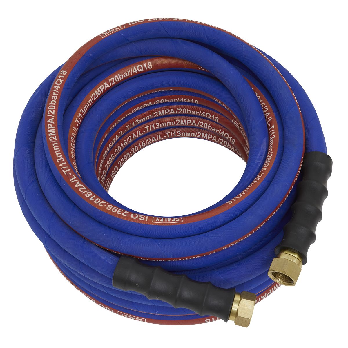 Sealey Extra-Heavy-Duty Air Hose with 1/2"BSP Unions 15m x 13mm - Image 1