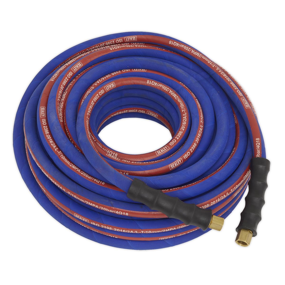 Sealey Extra-Heavy-Duty Air Hose with 1/4"BSP Unions 20m x 10mm - Image 1