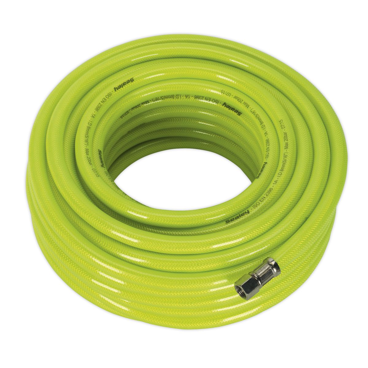 Sealey High-Visibility Air Hose with 1/4"BSP Unions 20m x 8mm - Image 1