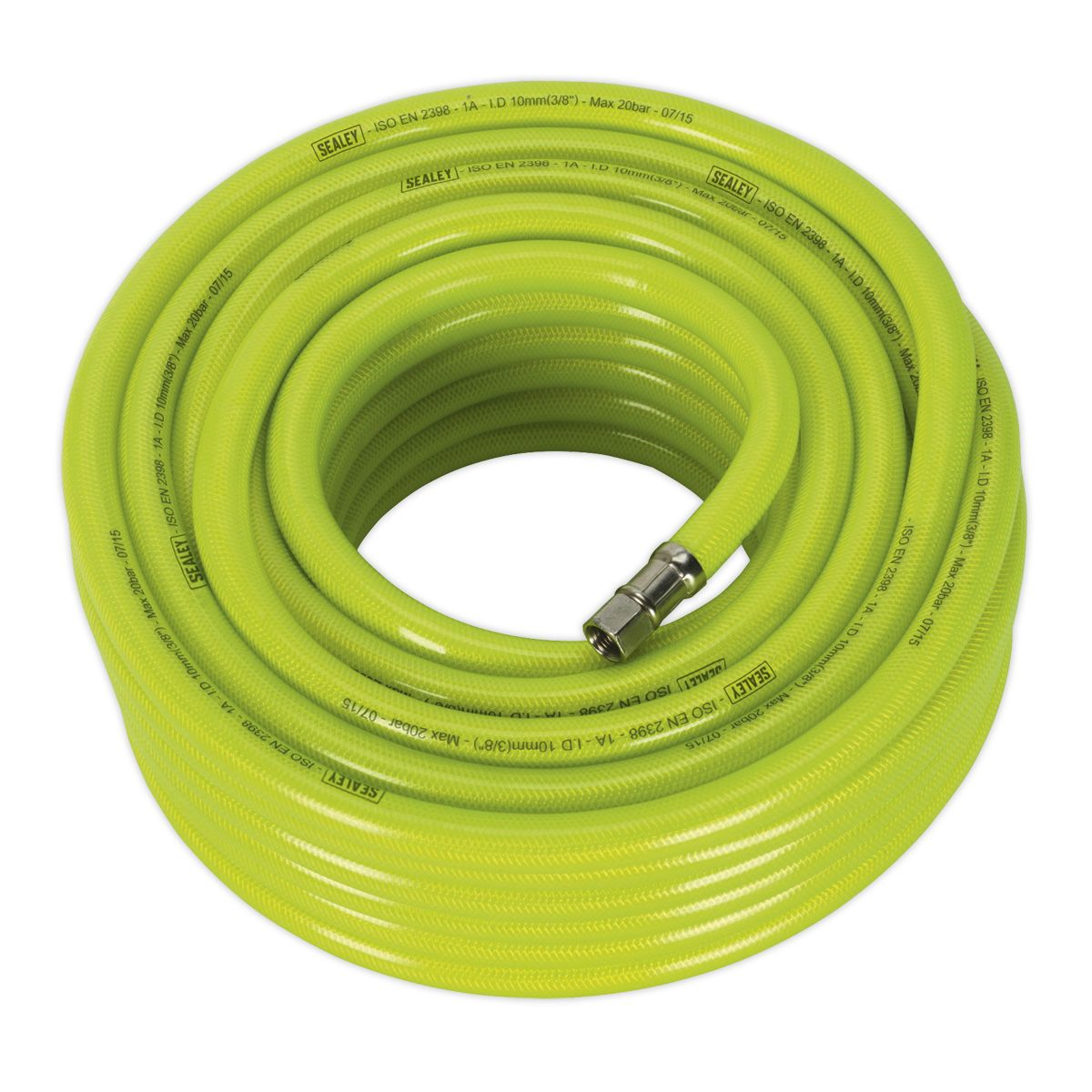 Sealey High-Visibility Air Hose with 1/4"BSP Unions 20m x 10mm - Image 1