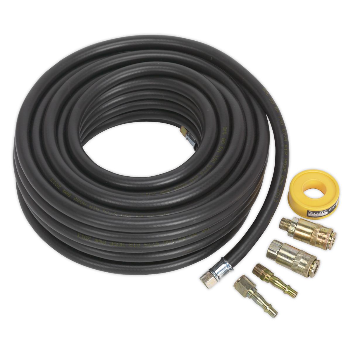 Sealey Air Hose Kit with Connectors 15m x 8mm - Image 1