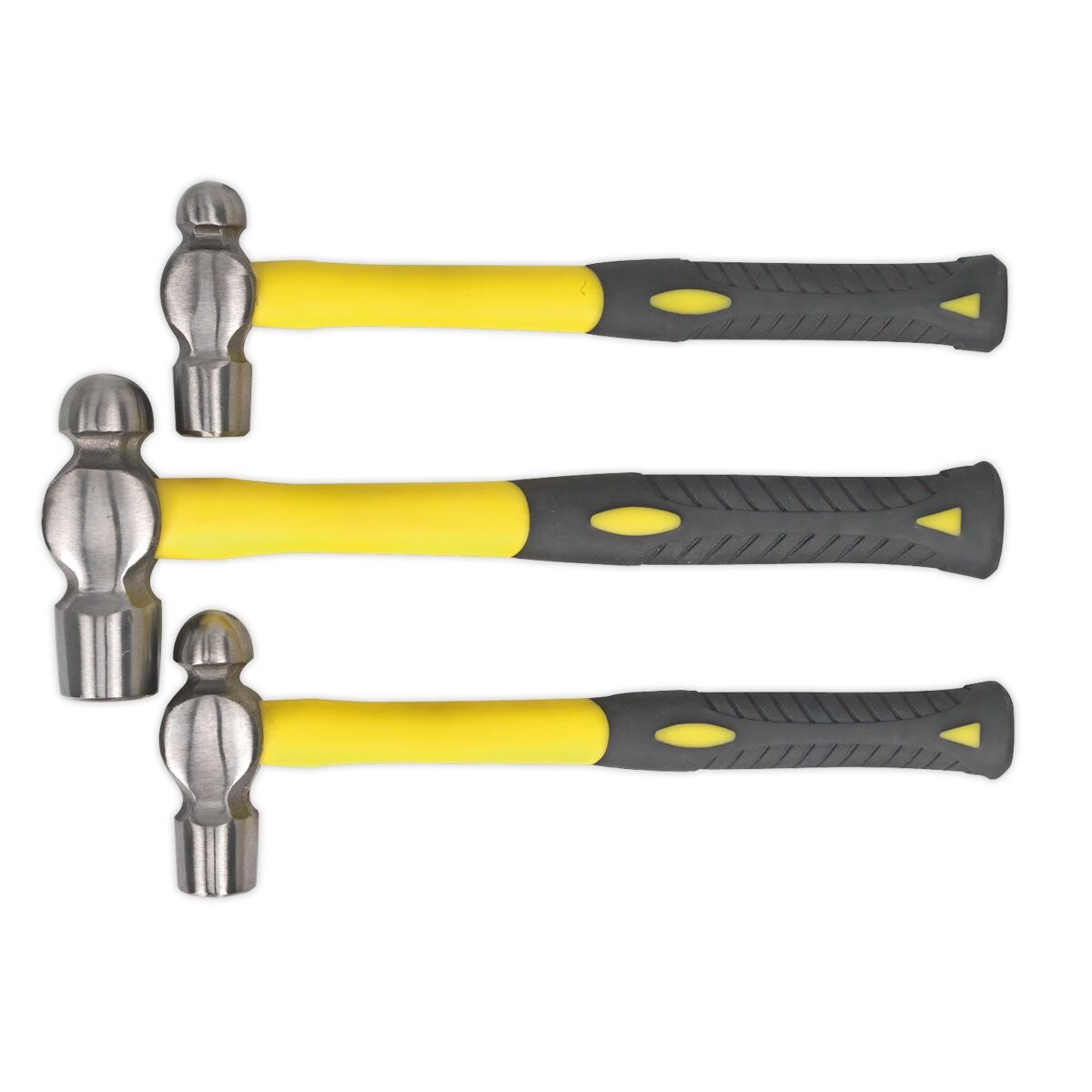 Sealey Ball Pein Hammer Set with Fibreglass Shafts 3pc - Image 3