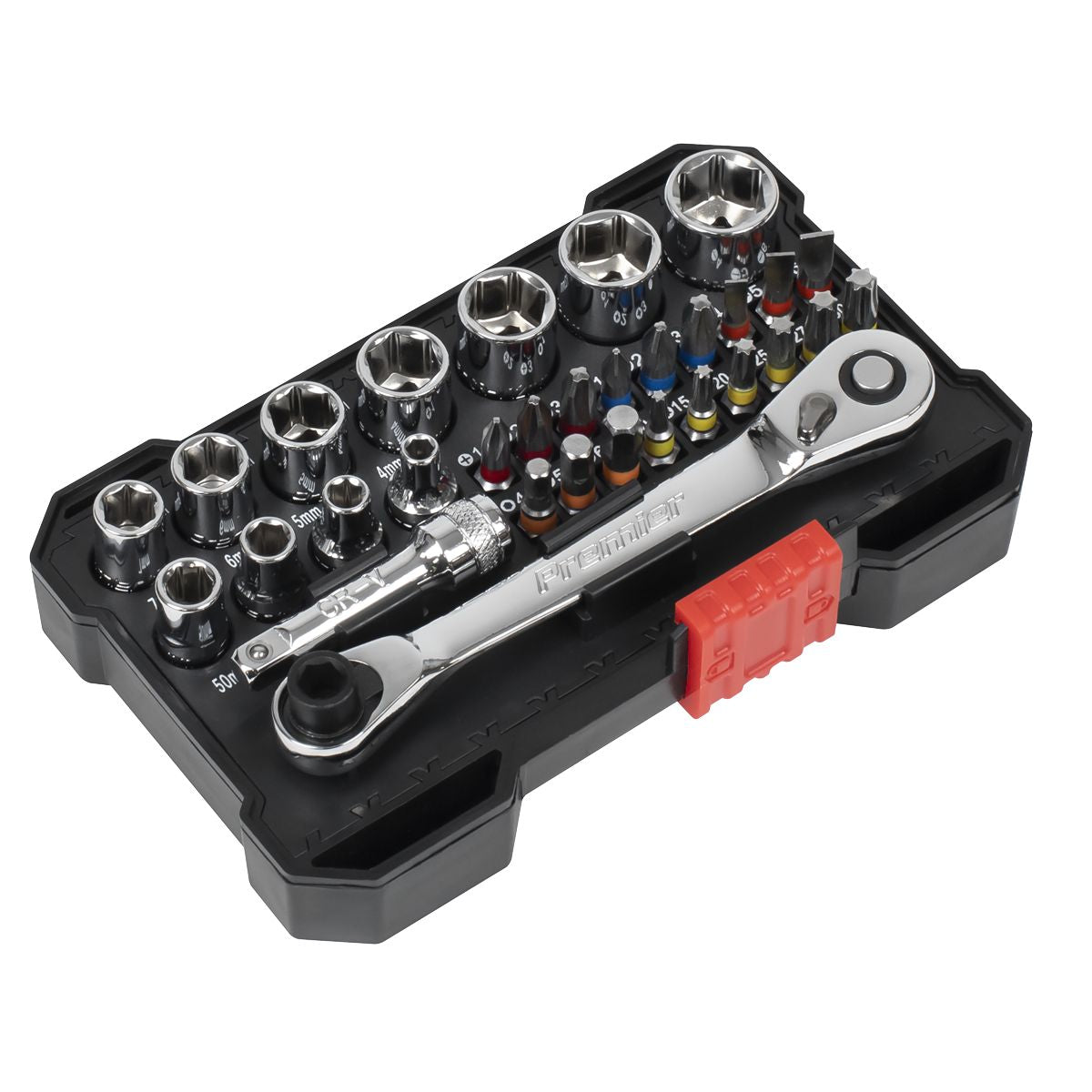 Sealey Premier Socket & Colour-Coded Bit Set 1/4"Sq Drive 31pc - Image 5