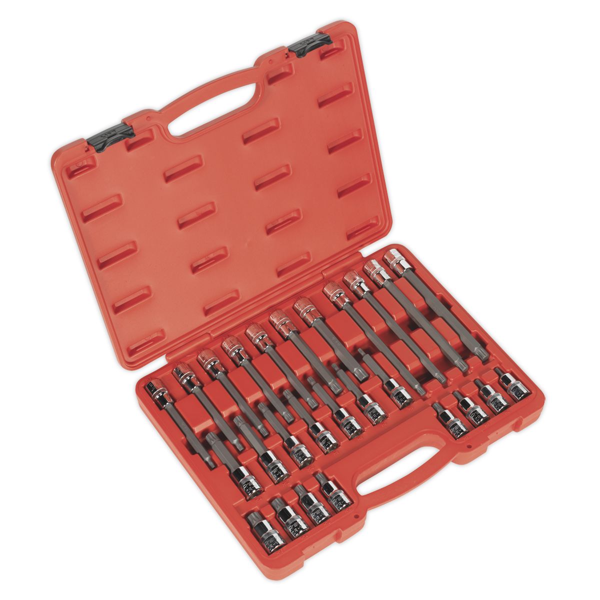 Sealey Premier Spline Socket Bit Set 1/2"Sq Drive 26pc - Image 1