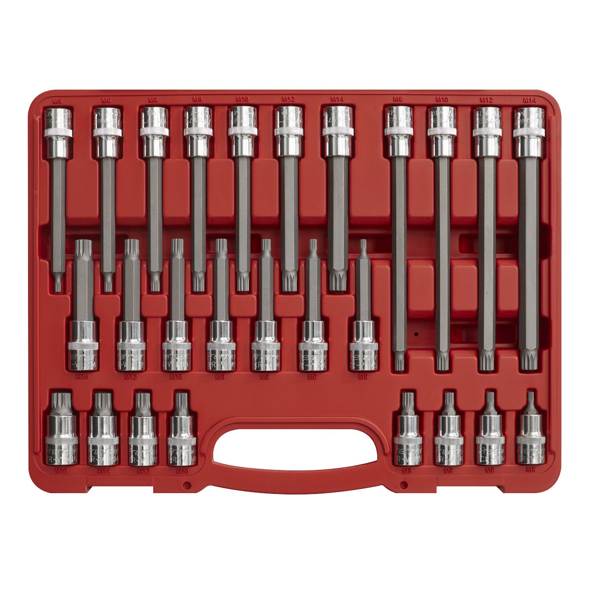 Sealey Premier Spline Socket Bit Set 1/2"Sq Drive 26pc - Image 3